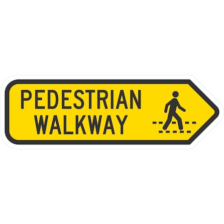 Lyle Pedestrian Walkway (with Symbol), 18x6, Engineer Grade, Yellow G-11357-EG_18x6