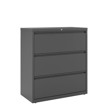 Hirsh 36" W 3 Drawer Lateral File Cabinet, Charcoal, A4/Legal/Letter 17636