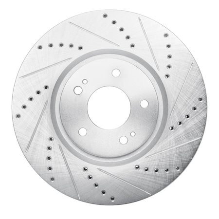 Dynamic Friction Co DFC Brake Rotor - Drilled and Slotted - Silver 631-72035R