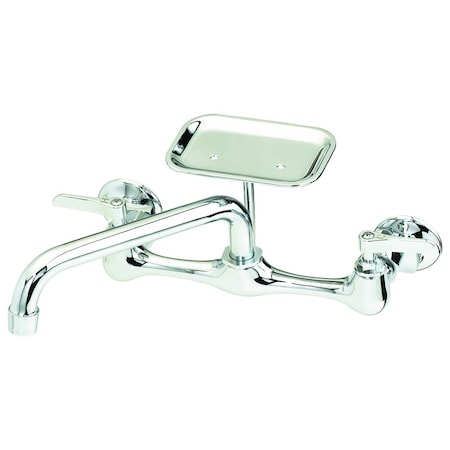 B & K Tubular Spout With Soap Dish, Chrome, Wall 123-009NL