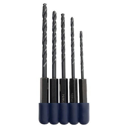 Irwin Hex Shank Drill Bit, 5 Pc Set, PK5 4935642