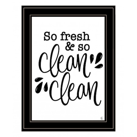 Homeroots So Clean Clean 2 Black Framed Print Bathroom Wall Art 407685