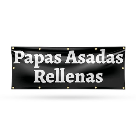 Signmission Papas Asadas Rellenas, 48 Inch x 120 Inch, Vinyl Banner B-120-30774