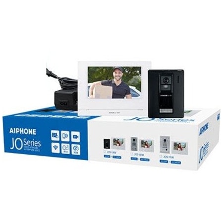 Aiphone Mobile-Ready Box Set with Standard, Surface-Mount Door Station, 7-in TFT Touchscreen JOS-1AW