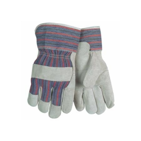 Mcr Safety Economy Leather Patch Palm Gloves, Large, Cow Split Shoulder Leather, Assorted Colors, 12PK 127-1220SX