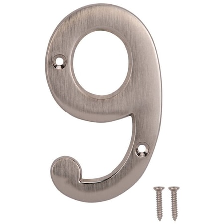Prosource House Number, Character: 9, 4 in H Character, 2.28 in W Character N-Z049SN-PS