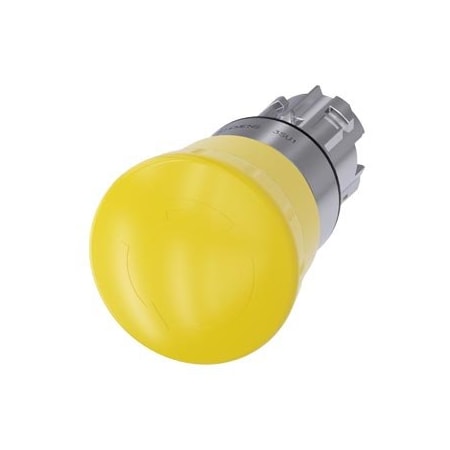 Siemens Mushroom pushbutton, 22 mm, round, metal, shiny, yellow, 40 mm 3SU1050-1HB30-0AA0-ZY12