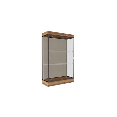 Ghent 76''H x 48''W x 20''D Edge Display Case 6'' Base w/ Chocolate Back & Dark Bronze Frame 92LFCO-BZ-PUO