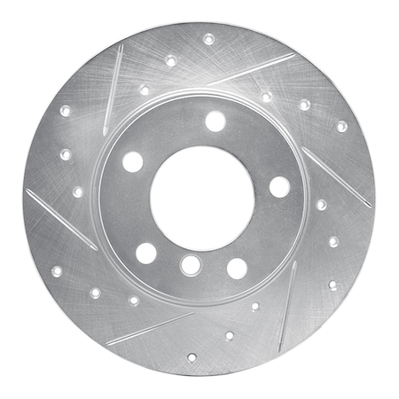 Dynamic Friction Co DFC Brake Rotor - Drilled and Slotted - Silver 631-31038L