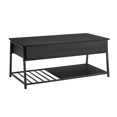 Monarch Specialties Coffee Table 42"L, Cocktail, Lift-top, Rectangular, Black Laminate, Black Metal, Contemporary I 3820