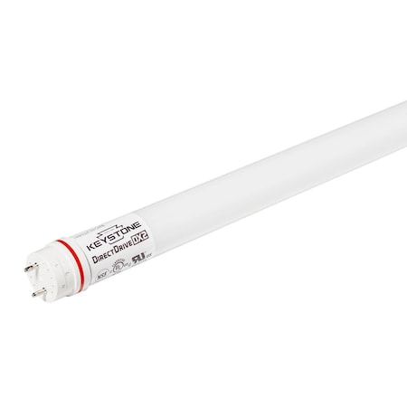 Keystone 12W LED T8 Tube, 1800 lumen, Glass Construction, 4ft, Color Select 3000/3500/4000/5000K/6500k, 120-2 KT-LED12T8-48G-8CSJ-DX2