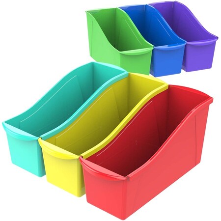 Storex Book Storage Bin, Assorted, 6 PK 70110U06C