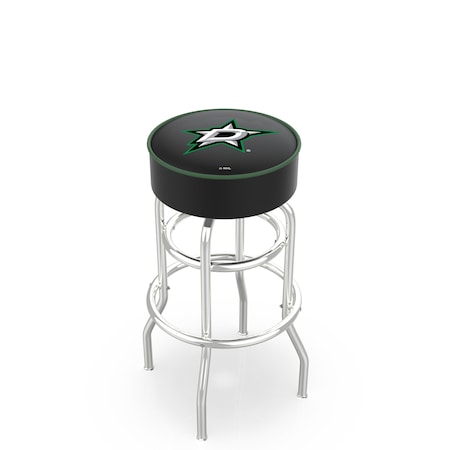 Holland Bar Stool Co 25" Dallas Stars Cushion Seat, 2-Ring Chrome Swivel Bar Stool L7C125DalSta