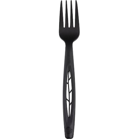 Stalk Market CPLA Compostable Heavy Weight 6.5 in. Fork, Black, 1000PK CPLA-002-B