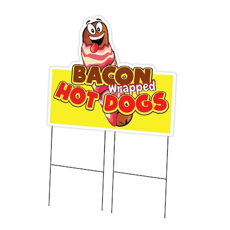 Signmission Bacon Wrapped Hot Dogs Die Cut Yard & Stake outdoor plastic window, 2436-Bacon Wrapped Hot Dog C-DC-2436-Bacon Wrapped Hot Dogs19