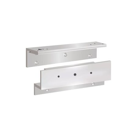 Security Door Controls Top Jamb Z Bracket Mounting Kit for 1511, 1571 Single Maglocks, 628/US28 Satin Aluminum TJ1-V