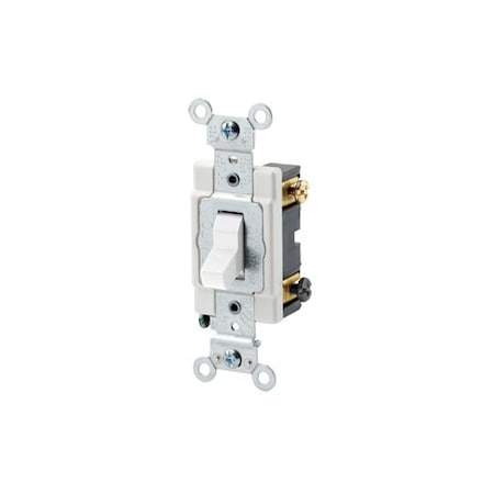 Leviton WallSwitch, 1hp, Toggle, 20A, White, PK10 CSB4-20W