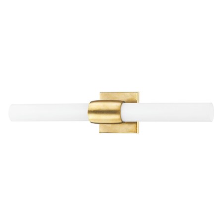 Hudson Valley Lighting Hogan 2 Light Wall Sconce 4.5 In. Aged Brass, smoked 7332-AGB