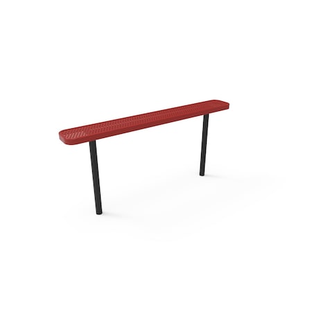 Mytcoat 6ft Outdoor Bench without Back, Inground, Red, Punched Steel, Industry Standard Coating 804271