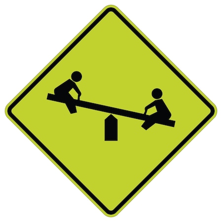 Sign Solutions Usa Traffic Sign, 36 in Width, Aluminum Sign, Diamond DUS12DFG3636W15-1