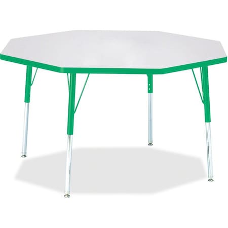 Jonti-Craft Berries Octagon Activity Table, 48 in. x 48 in., A-height, Freckled Gray/Green/Gray 6428JCA119
