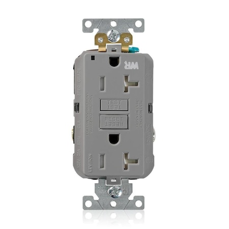 Leviton SmartlockPro GFCI 20A WR/TR/PI Gray G5362-WTG