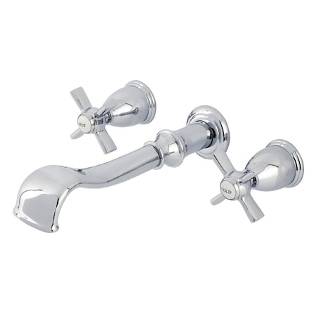 Kingston Brass Two-Handle Wall Mount Tub Faucet, Polished Chrome KS5021ZX