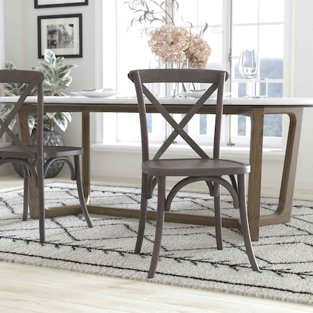 Flash Furniture Advantage Dark Driftwood X-Back Chair, PK2 X-BACK-BURDRIFT-2