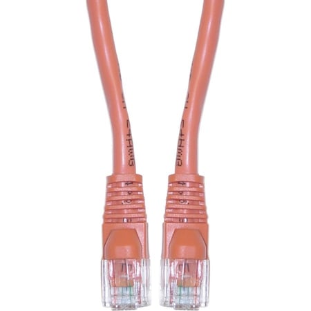 Cable Wholesale Cat5e Orange Copper Ethernet Patch Cable, Snagless/Molded Boot, POE Compliant, 1 foot 10X6-03101