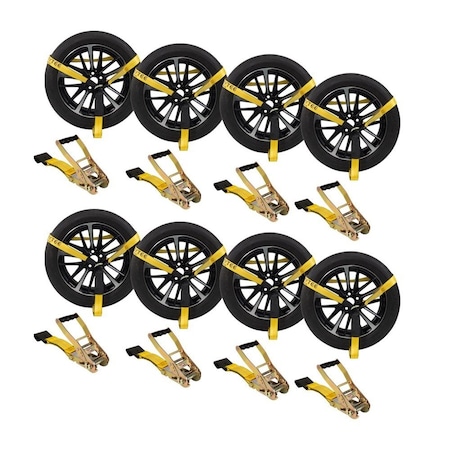 Mytee Products 2inx10ft Side Mount Wheel Net with Ratchet Lasso Straps, 8PK RST-210SMx8