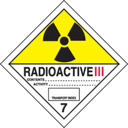 Accuform DOT SHIPPING LABELS HAZARD CLASS 7 MSL703EV2
