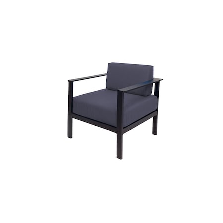 Bfm Seating Belmar Armchair with Sunbrella cushions, Sand Black Frame PH6102BL-14089