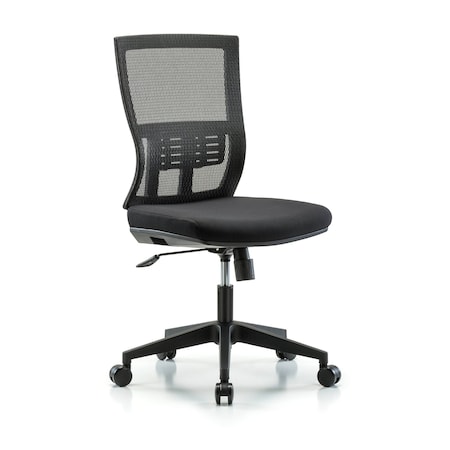 Blue Ridge Ergonomics Desk Chair Modern Mesh Chair, C1, Casters, No Arms, 18-1/2" to 21-1/2" Height, Mesh, Black BR-MOD-MDHCH-RG-C1-A0-RC