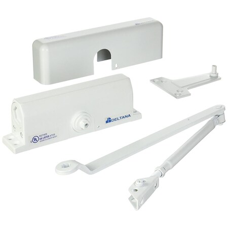 Deltana Adjustable Surface Door Closer, White DC703BC-WHITE