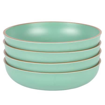 Gibson Home Rockabye 4 Piece 8.5 Inch Melamine Dinner Bowl Set In Green 136607.04