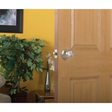 Kwikset Signature Series Satin Nickel Juno Entry Door Knob with SmartKey 740J 15 SMT CP K4