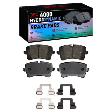Dynamic Friction Co DFC HybriDynamic Brake Pads Hrdwr Kit 4000-1547-01