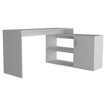 Homeroots 60" White Wood L Shape Writing Desk 535158