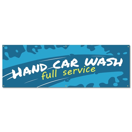 Signmission Hand Car Wash, 24 Inch, Banner B-72-30386
