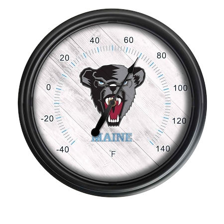 Holland Bar Stool Co University of Maine Indoor/Outdoor LED Thermometer ODThrm14BK-08MaineU
