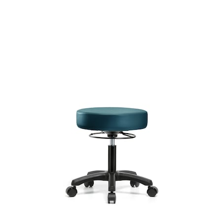 Blue Ridge Ergonomics Vinyl Mini-Stool, Desk, Casters, Royal BR-VDHMS-RG-RC-8801