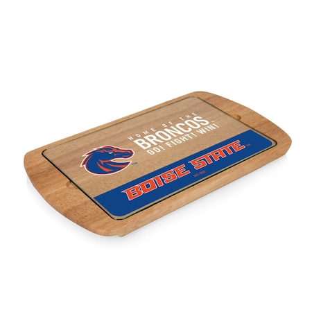 Picnic Time Family Of Brands NCAA Boise State Broncos Billboard Glass Top Cheese Board - Charcuterie Boards, Parawood 911-01-505-704-0