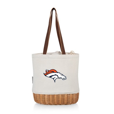 Picnic Time Family Of Brands Denver Broncos - Pico Willow and Canvas Lunch Basket, (Natural Canvas) 200-00-187-104-2