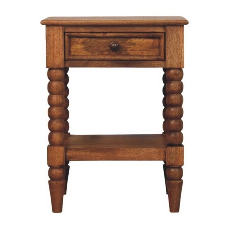 Homeroots 24" Brown Solid Wood Two Drawer Nightstand 701729