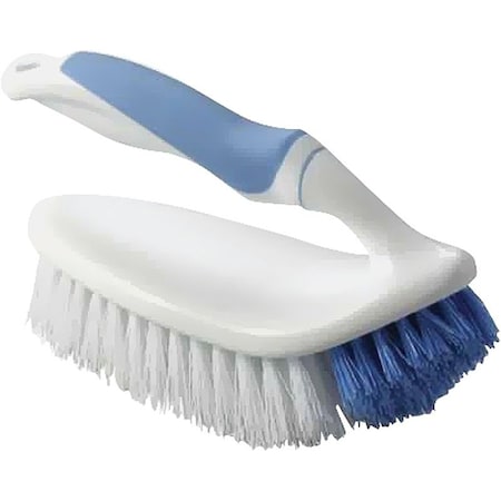 Simple Spaces Scrubber Brush, 1 in L Trim, PP/PVC Bristle, Blue/White Bristle, 2-3/4 in W Brush YB88183L
