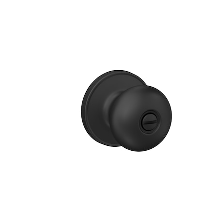 Schlage Residential - J Series Schlage Residential Privacy Lock Stratus Knob with 16254 Latch and 10101 Strike Matte Black Finish J40STR622