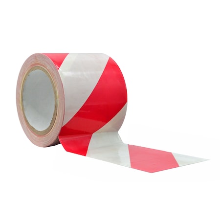 Wod Tape Laminated PVC, Red/White, 4 inch (96mm) W., 9 mil Thickness, 12 PK WOD VSWT189L-PC-04000-12-18-RW