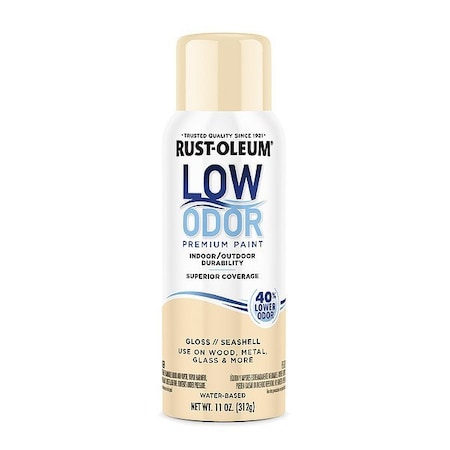 Rust-Oleum Low Odor Spray Paint, Water-Based, Alkyd, Sea Shell Gloss 388275