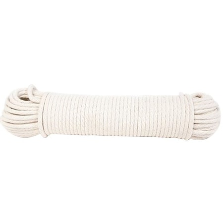 Baron Cord, 7/32 in Dia, 50 ft L, No 7, 11 lb Working Load, Cotton/Poly, Cream 70201
