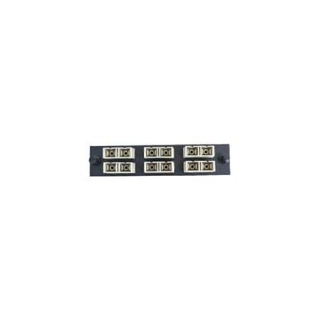 Cable Wholesale LGX Compatible Adapter Plate featuring a Bank of 6 Multimode Duplex SC Connectors in Beige for 68F3-11060